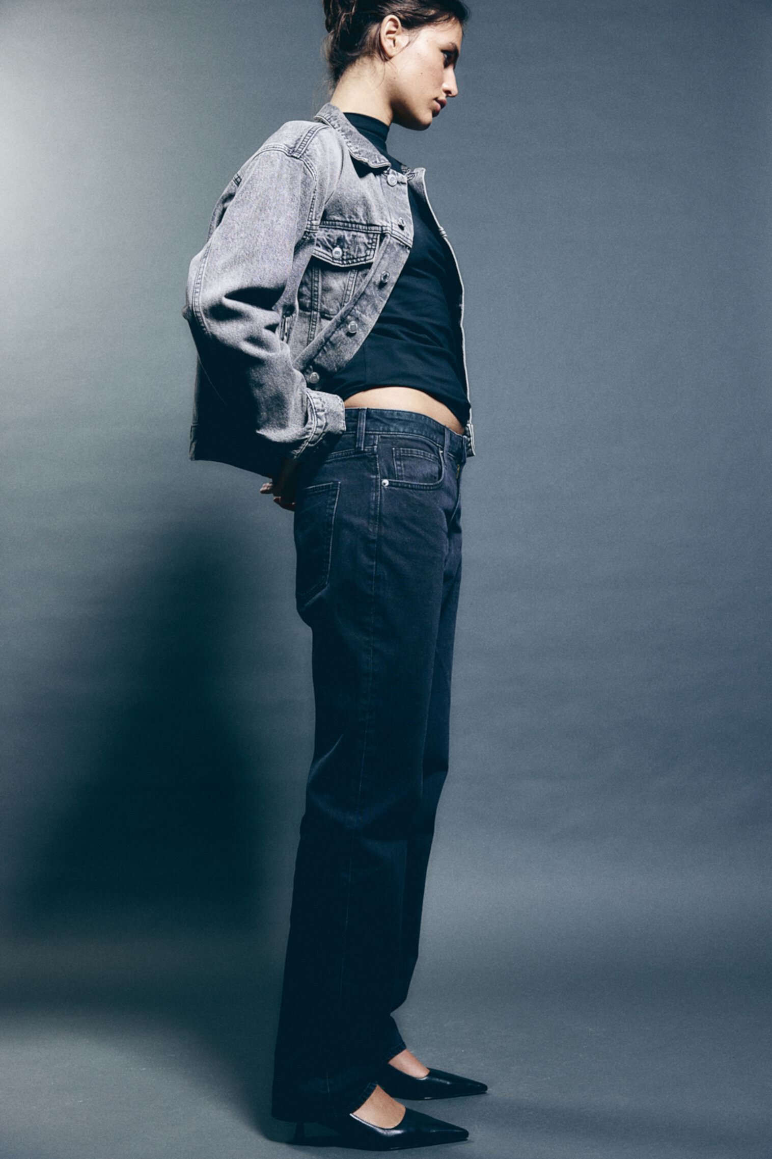 Узкие прямые высокие джинсы H&M