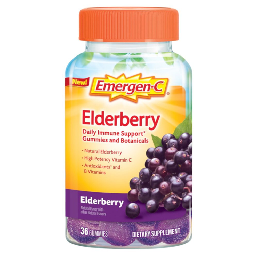 Elderberry Gummies (Жевательные конфеты) - Immune Support with Vitamin C -- 36 Gummies Emergen-C