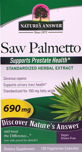 Saw Palmetto Standardized Herbal Extract -- 690 mg - 120 Vegetarian Capsules (Вегетарианские капсулы) Nature's Answer