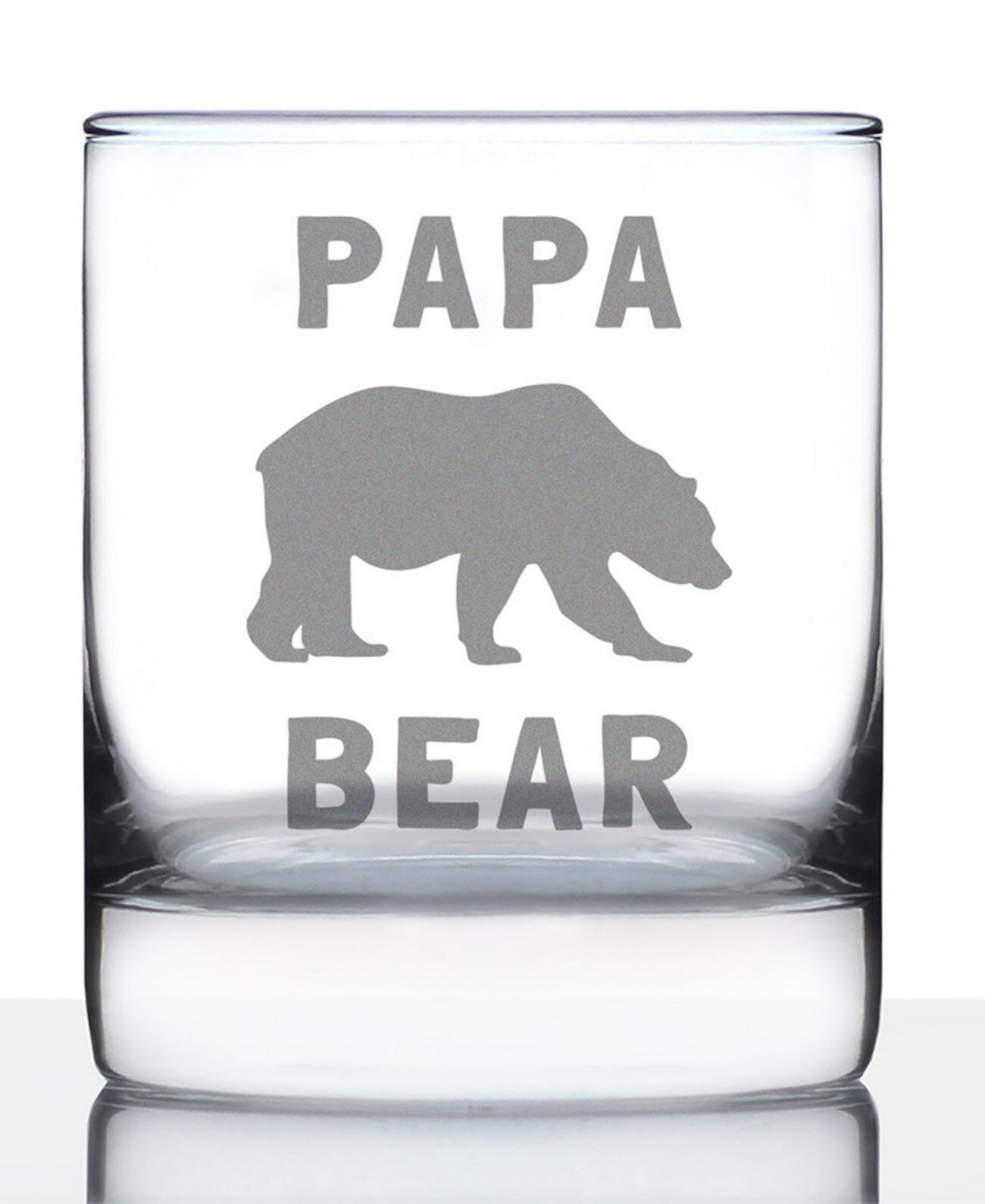 Papa Bear Dad Gifts Стакан для виски Rocks, 10 унций Bevvee