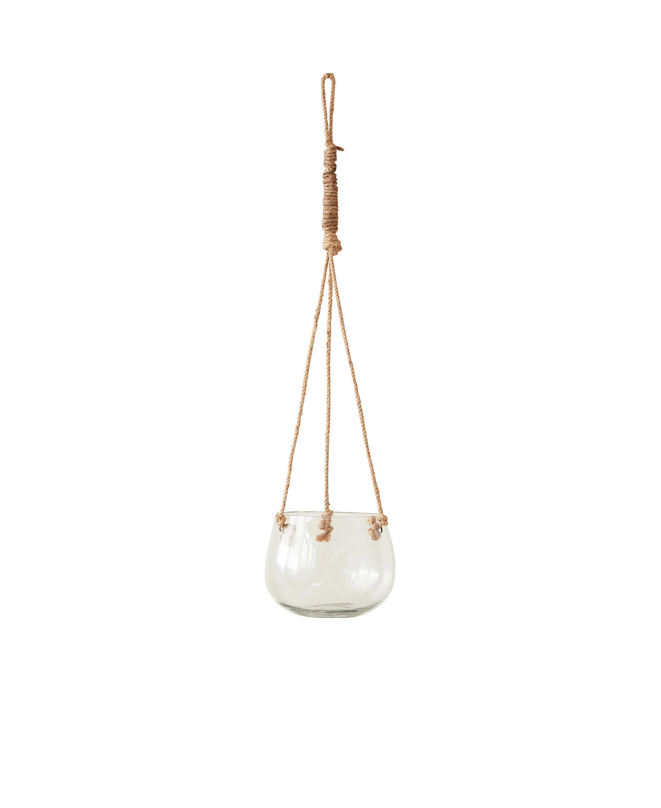 Hanging Glass Vase with Jute Rope Storied Home