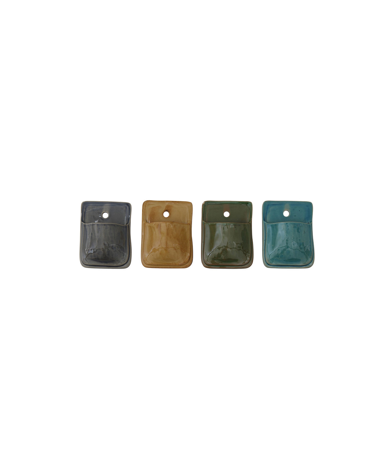 Small Pocket Terracotta Wall Planter Set of 4 Colors Storied Home