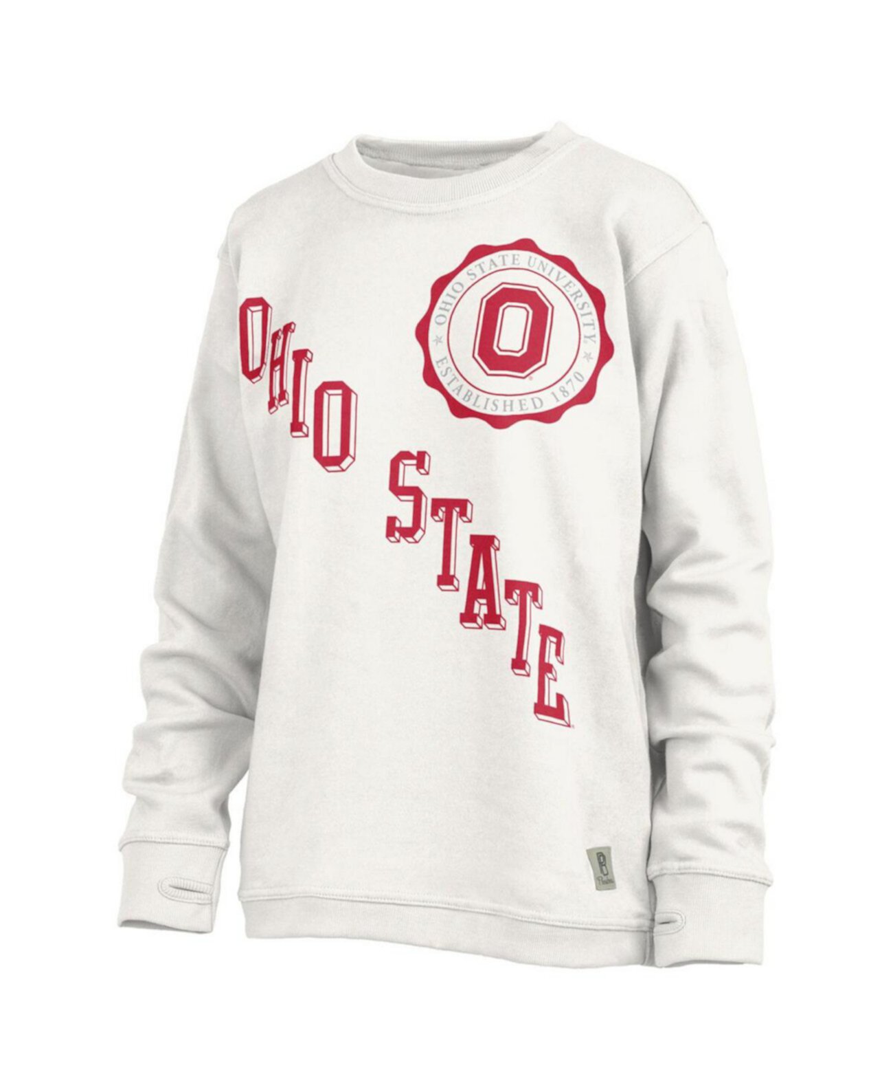 Женский белый худи Ohio State Buckeyes Shoreline Sundown с ворсом Pressbox