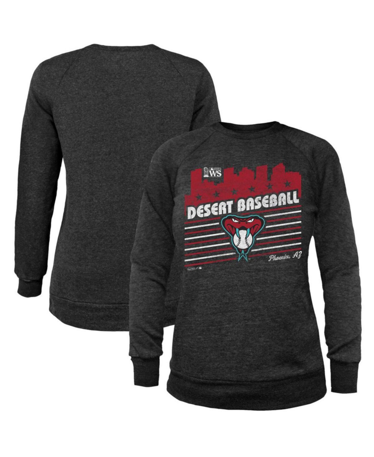 Женский пуловер из три-смеси Arizona Diamondbacks 2023 World Series Local Lines с принтом ниток черного цвета, толстовка с капюшоном Majestic