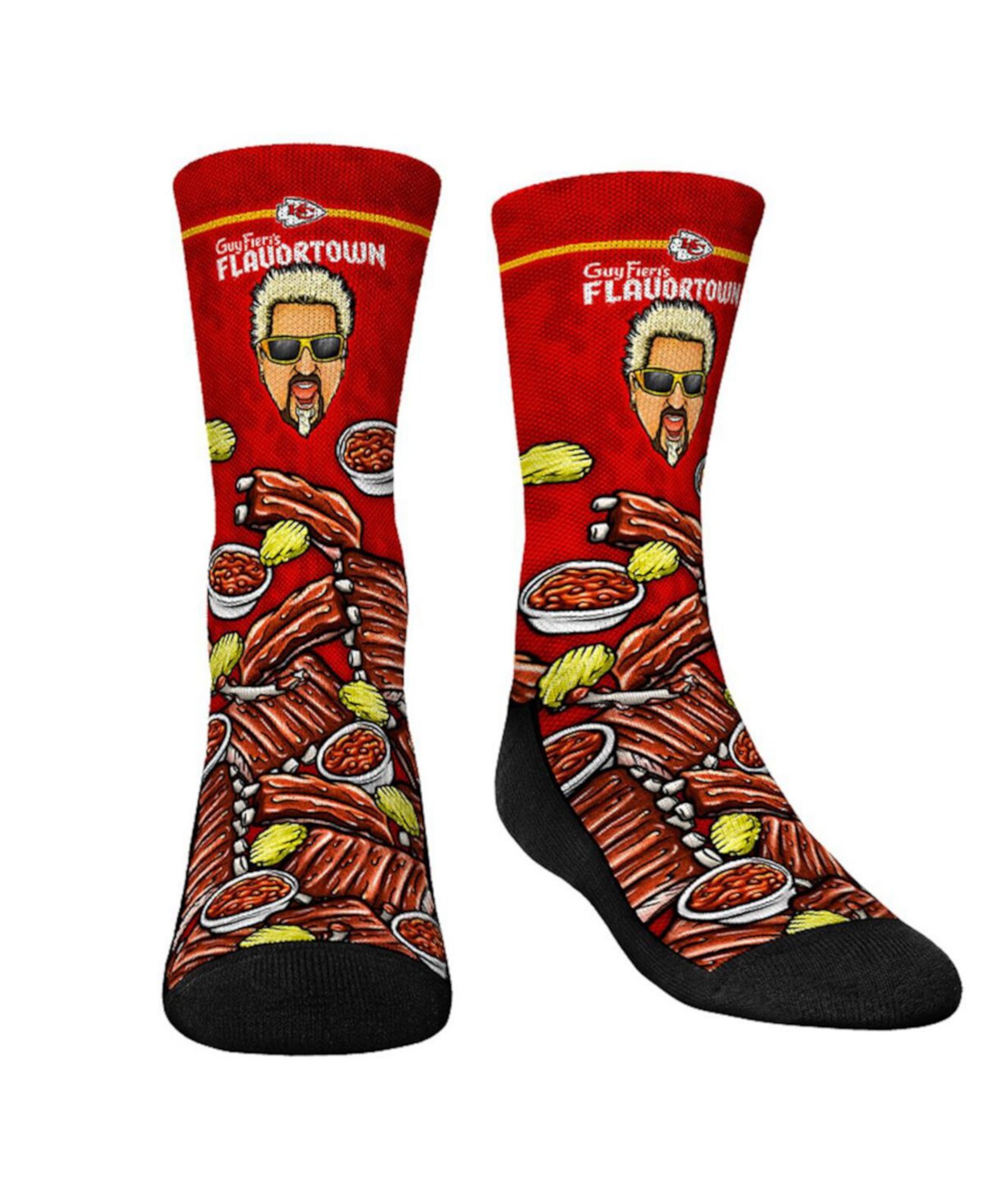 Молодежные носки для мальчиков и девочек Kansas City Chiefs NFL x Guy Fieri’s Flavortown Crew Socks Rock 'Em