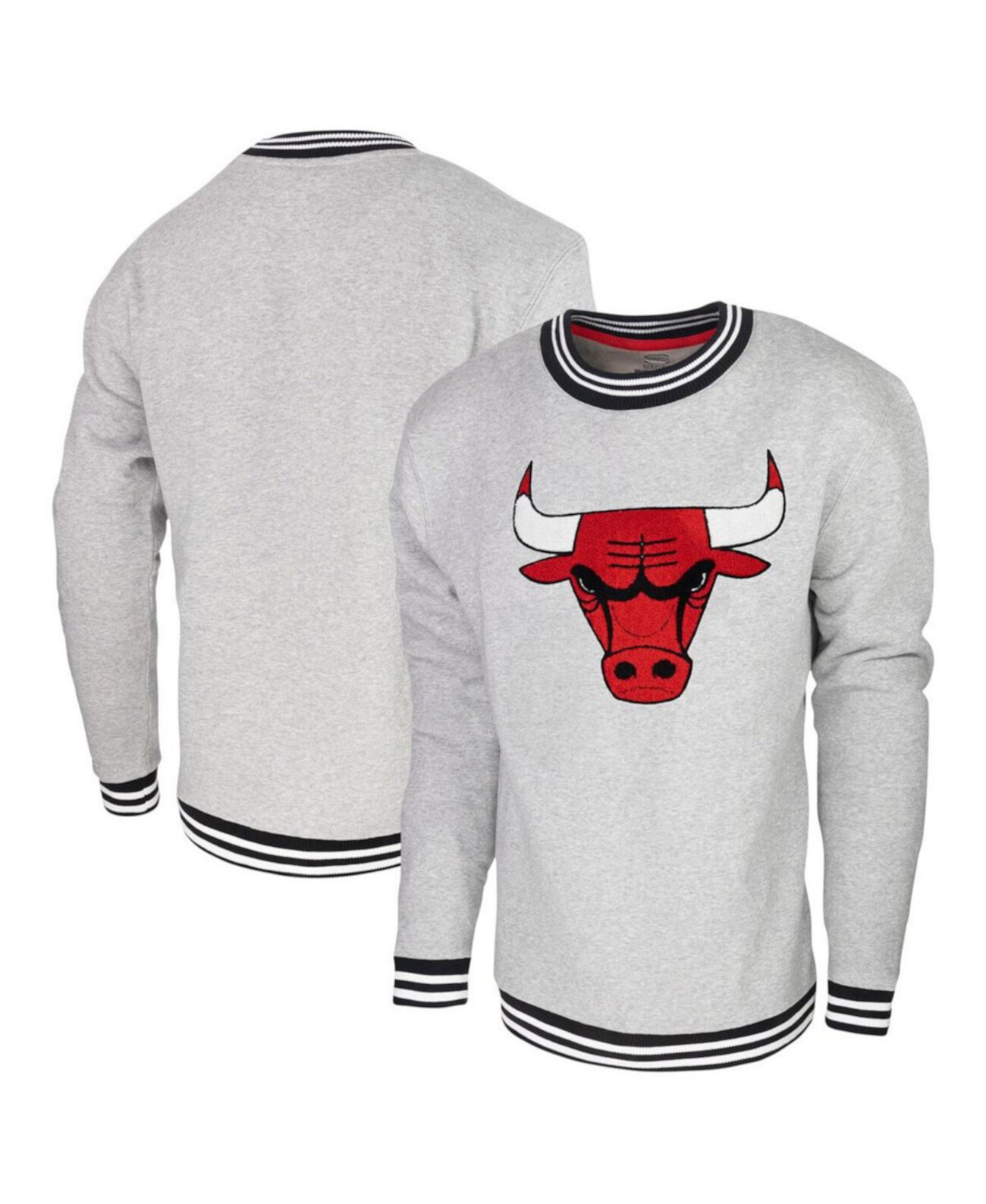 Мужской пуловер с капюшоном цвета Хизер Серый Chicago Bulls Club Level Stadium Essentials