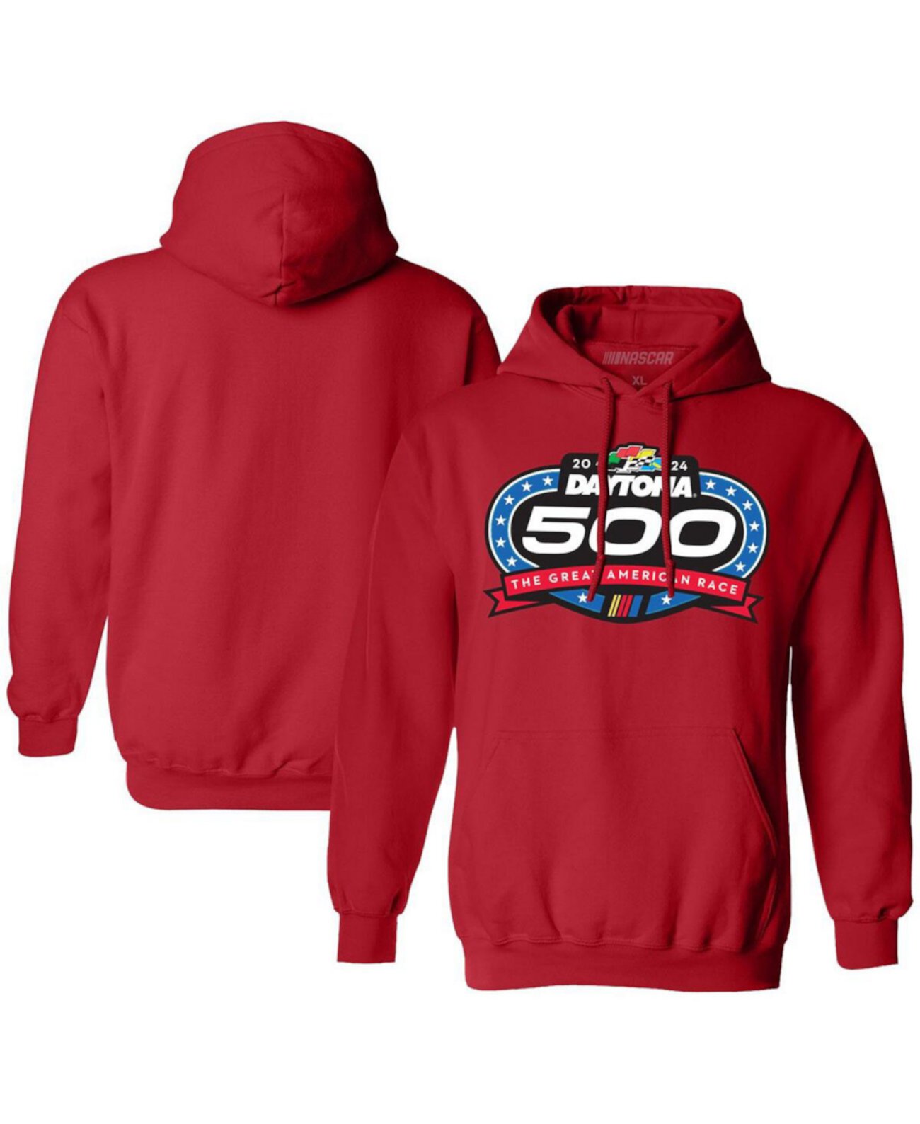 Мужской красный пуловер с капюшоном Daytona 500 Logo 2024 Checkered Flag Sports