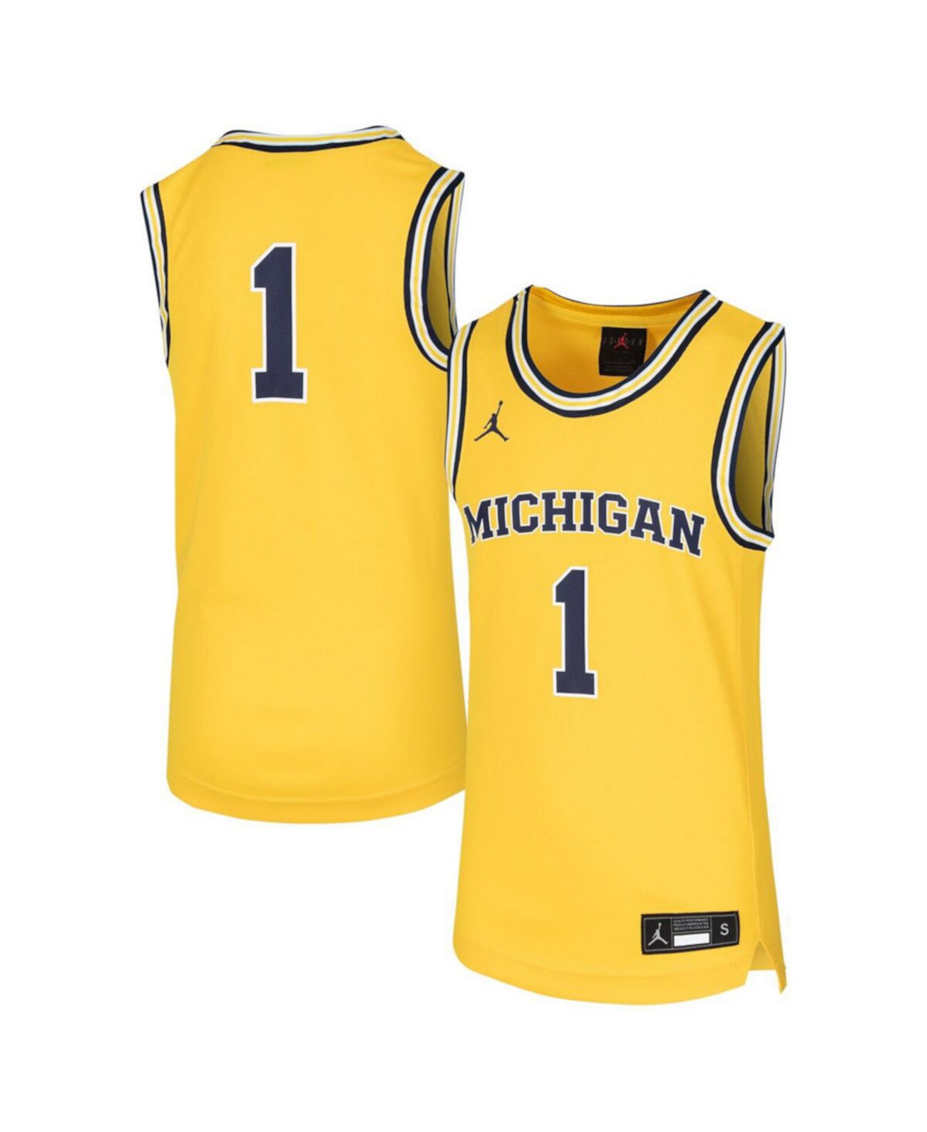 Детское Джерси Jordan #1 Maize Michigan Wolverines Team Replica Basketball Jersey Jordan