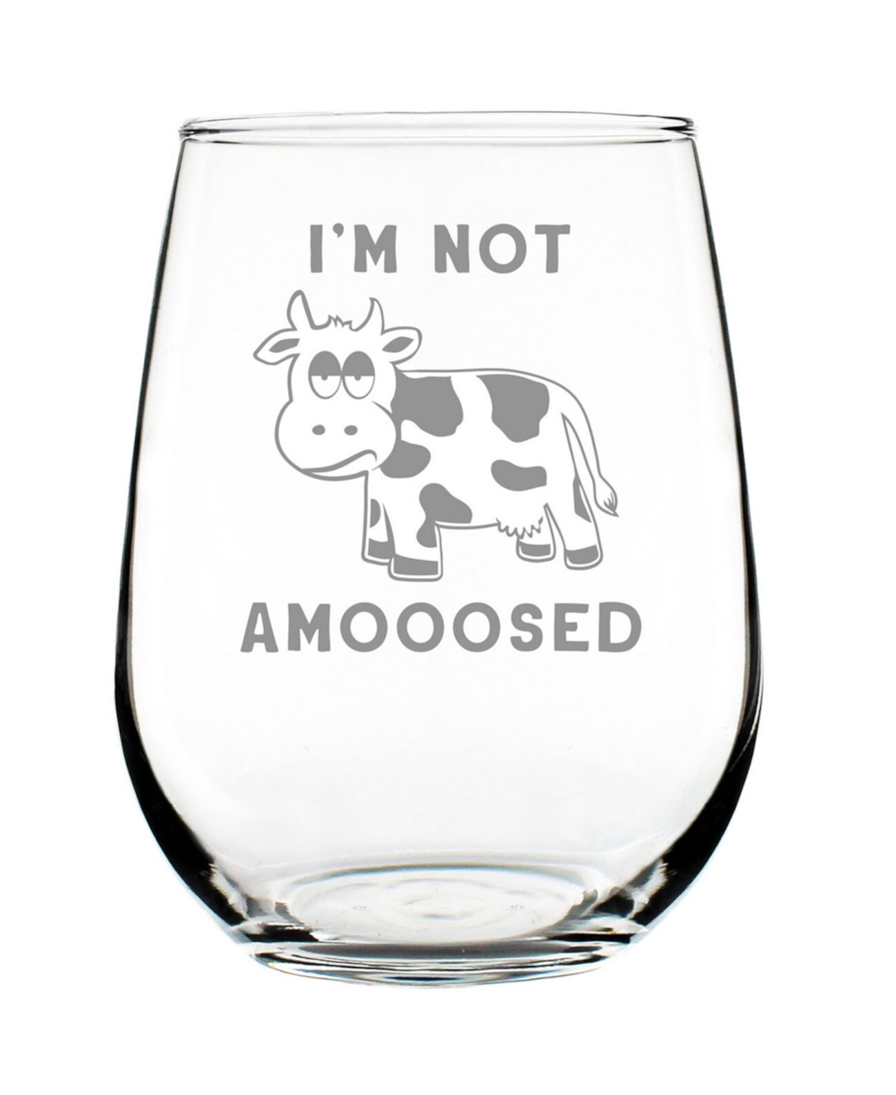 Забавные коровьи подарки I'm not Amooosed, бокал для вина без ножки, 17 унций Bevvee