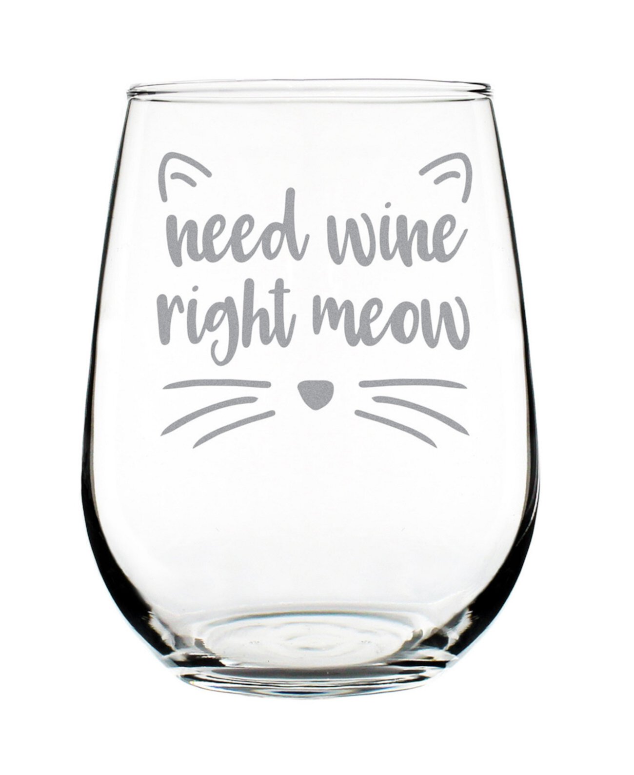 Need Wine Right Meow Забавные кошачьи подарки на ножке без бокала для вина, 17 унций Bevvee