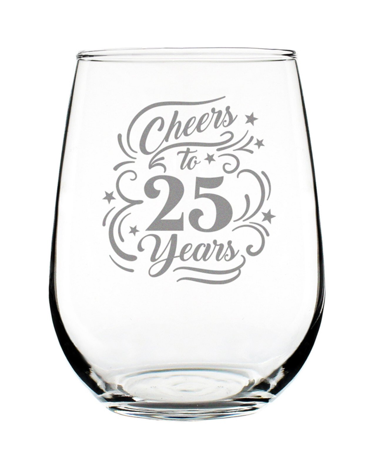 Поздравления к 25-летнему юбилею, подарки на 25-летие, без бокала для вина, 17 унций Bevvee