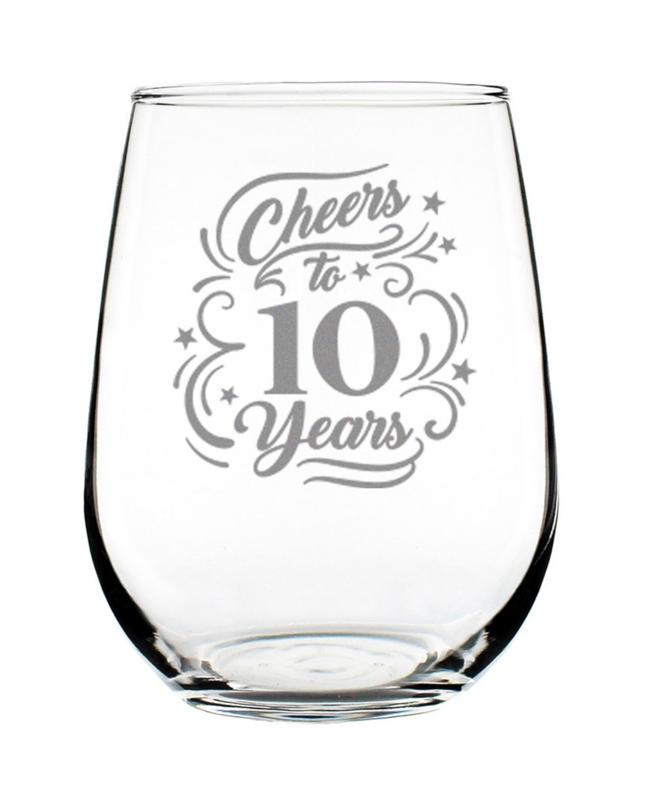 Поздравления к 10-летию, подарки на 10-летие, без бокала для вина, 17 унций Bevvee