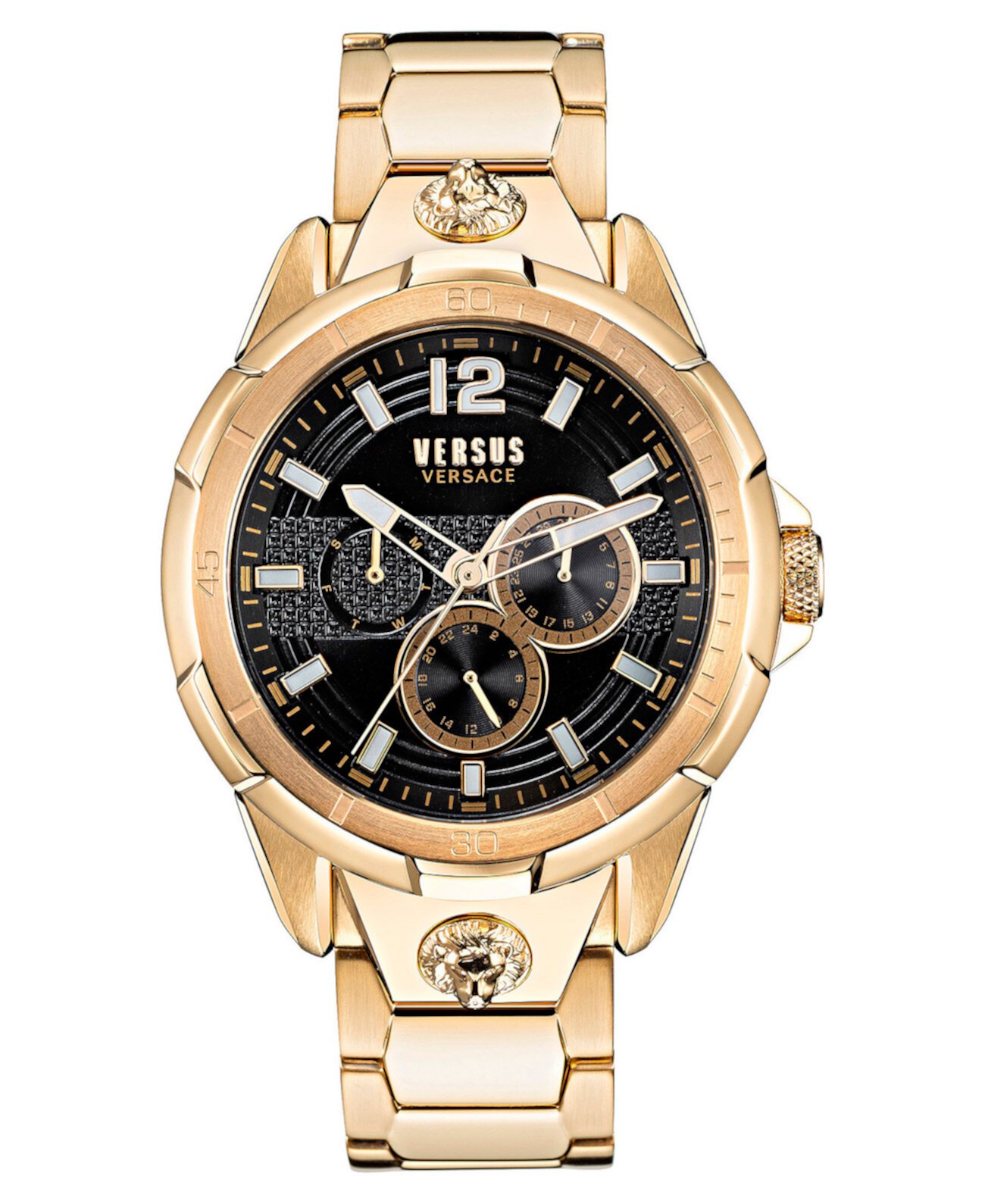 Мужские многофункциональные золотистые часы Runyon из нержавеющей стали, 44 мм Versus Versace