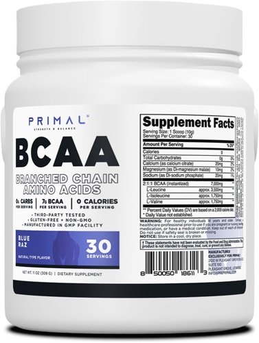 Recovery BCAA + Hydration Blue Raz — 30 порций Primal
