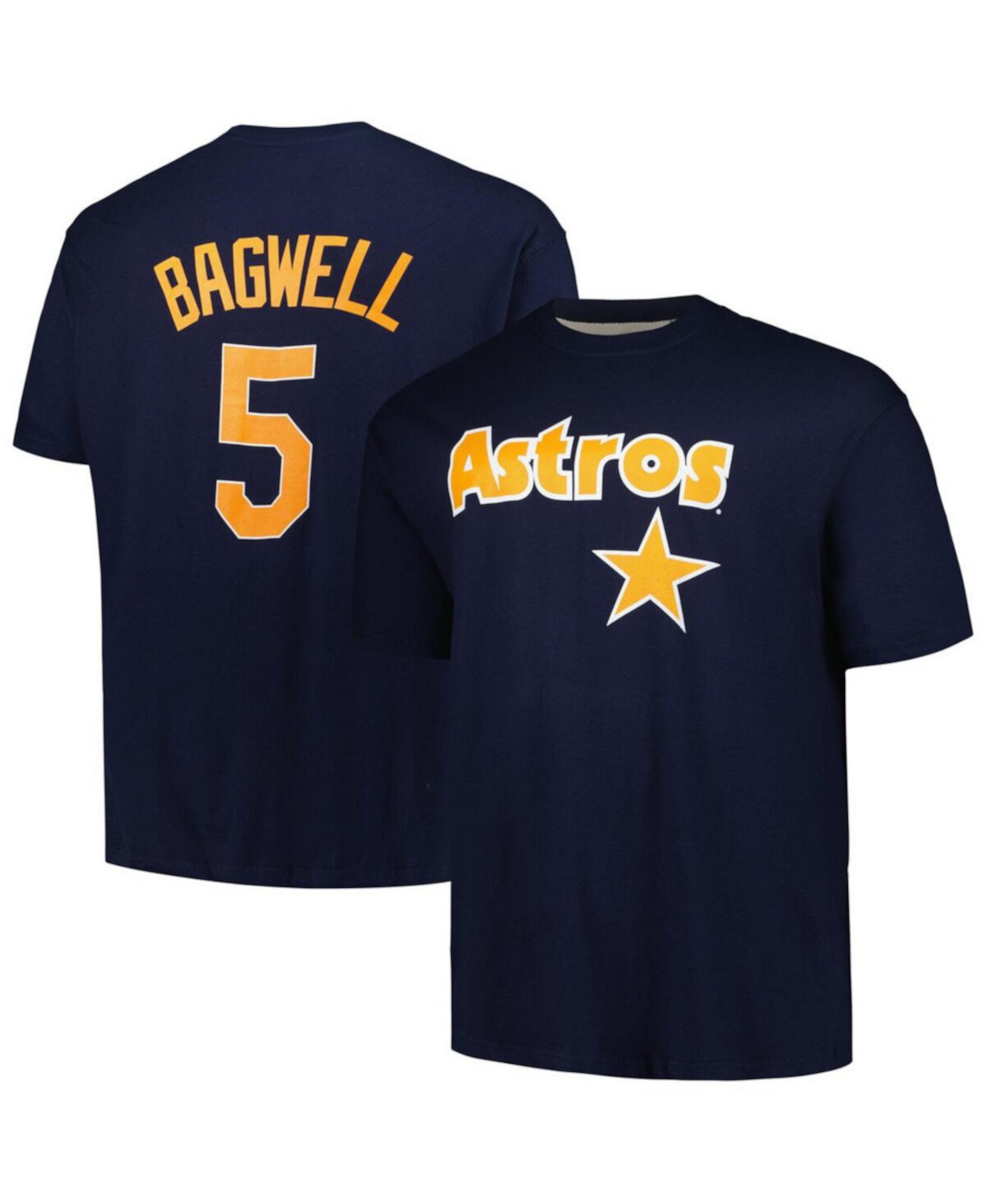 Мужская темно-синяя футболка Jeff Bagwell Houston Astros Big and Tall Cooperstown Collection с именем и номером игрока Profile