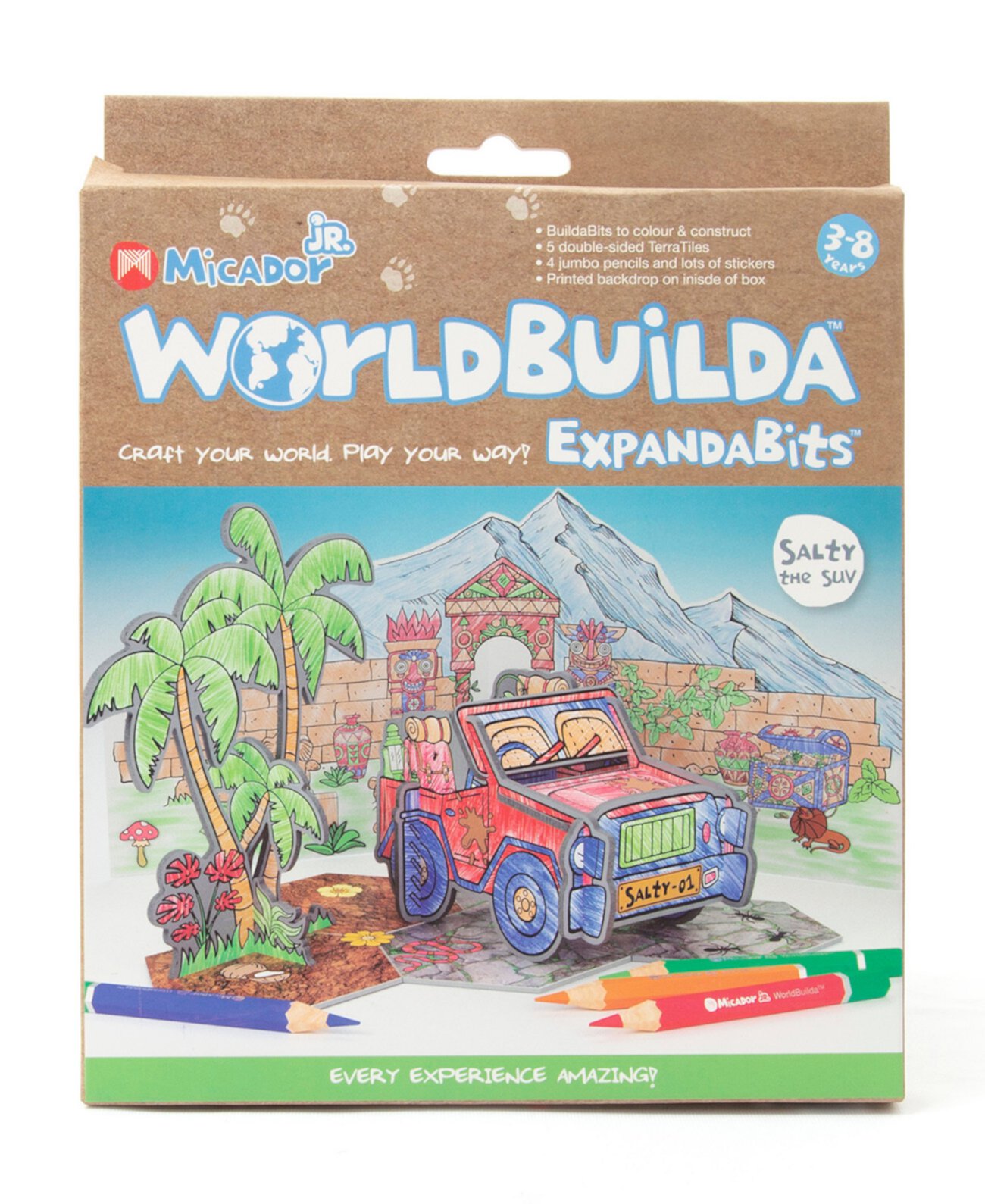 WorldBuilda ExpandaBits Набор для раскрашивания и сборки, внедорожник Salty Micador jR.