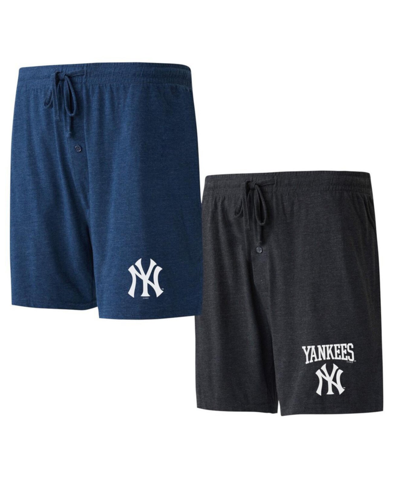 Спортивные шорты мужские New York Yankees темно-синие и черные, комплект из 2 штук Concepts Sport