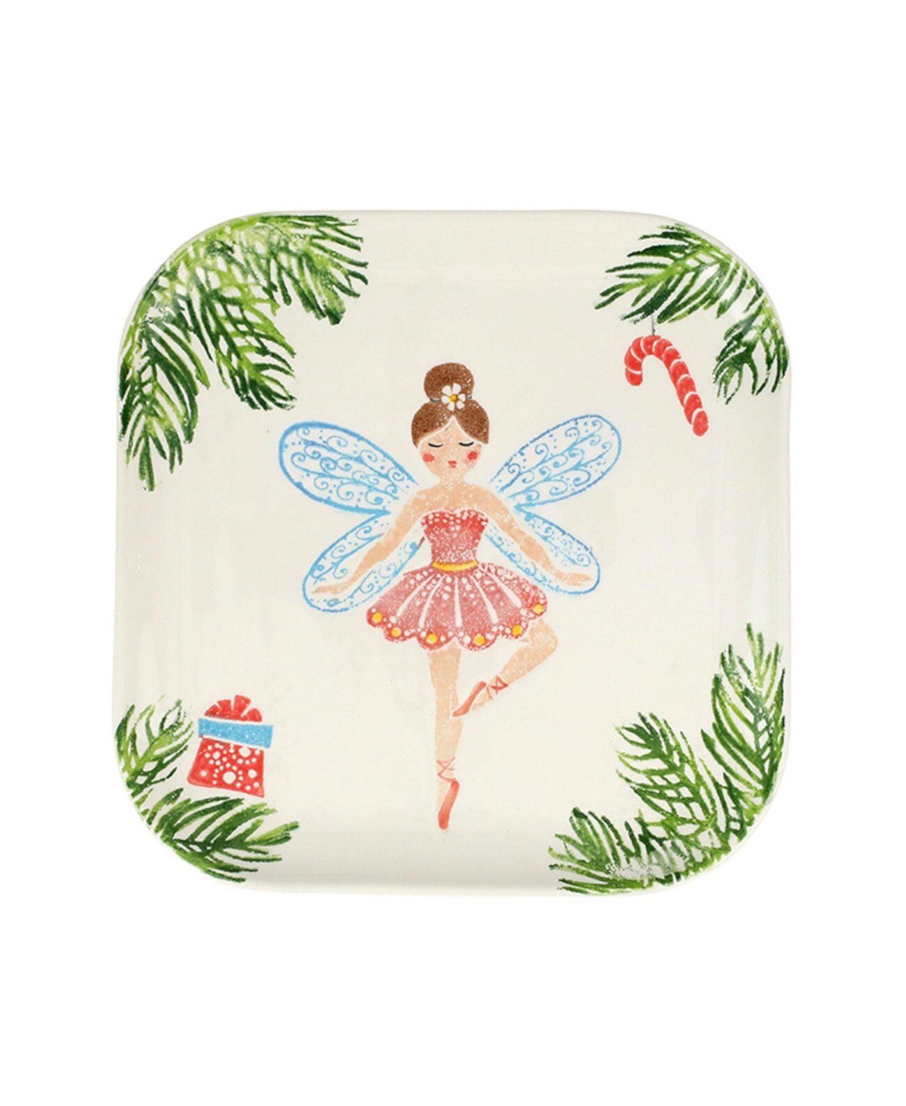 Nutcrackers Sugar Plum Fairy Square Platter VIETRI