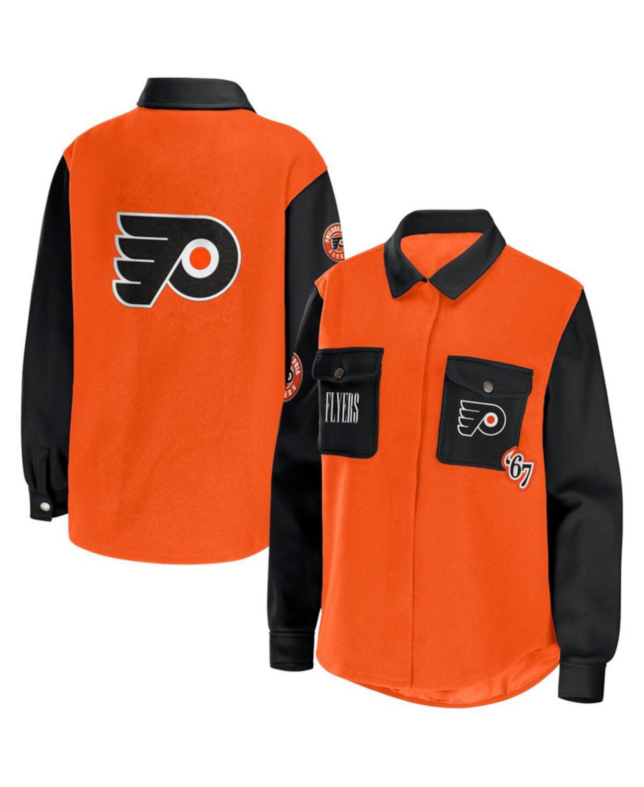 Женская куртка-рубашка с цветными блоками Philadelphia Flyers WEAR by Erin Andrews