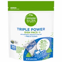 Triple Power Dish Pacs, бесплатные и прозрачные растительные пакеты, 20 упаковок Simple Truth