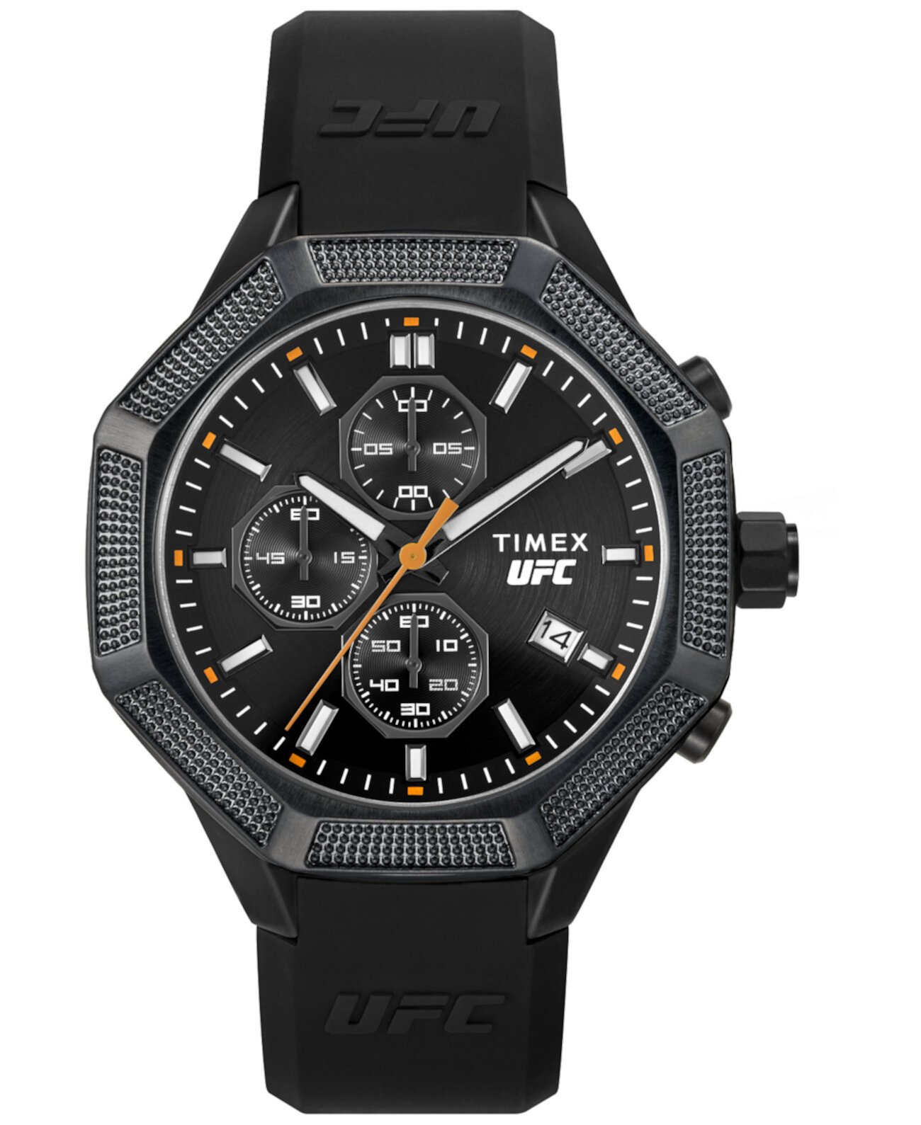 Мужские аналоговые часы UFC King, черные силиконовые часы, 45 мм Timex