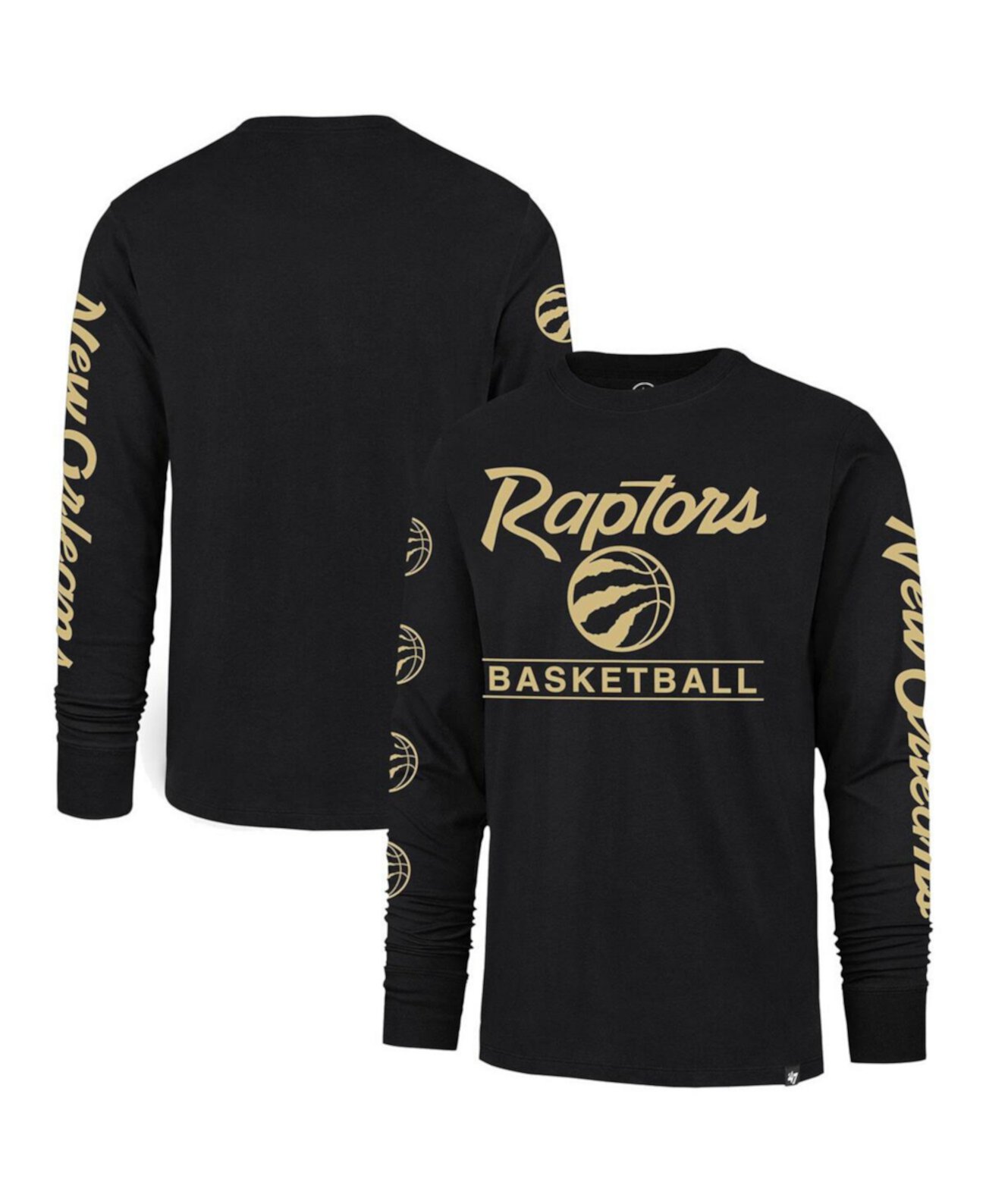 Мужская черная футболка с длинным рукавом Toronto Raptors 2023/24 City Edition Triplet Franklin '47 Brand