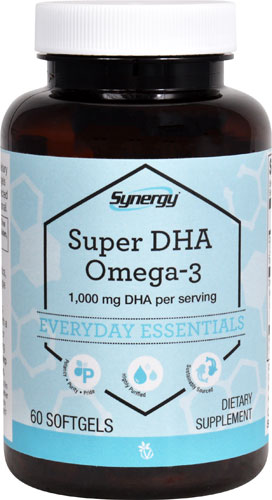 Super DHA Omega-3 - 1000 мг - 60 желатиновых капсул с клубничным вкусом Vitacost-Synergy