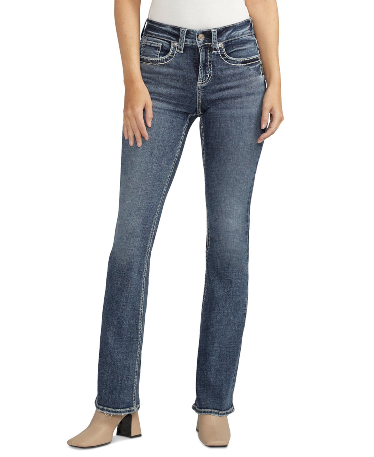 Женские джинсы Suki со средней посадкой и пышным кроем Bootcut Silver Jeans Co.