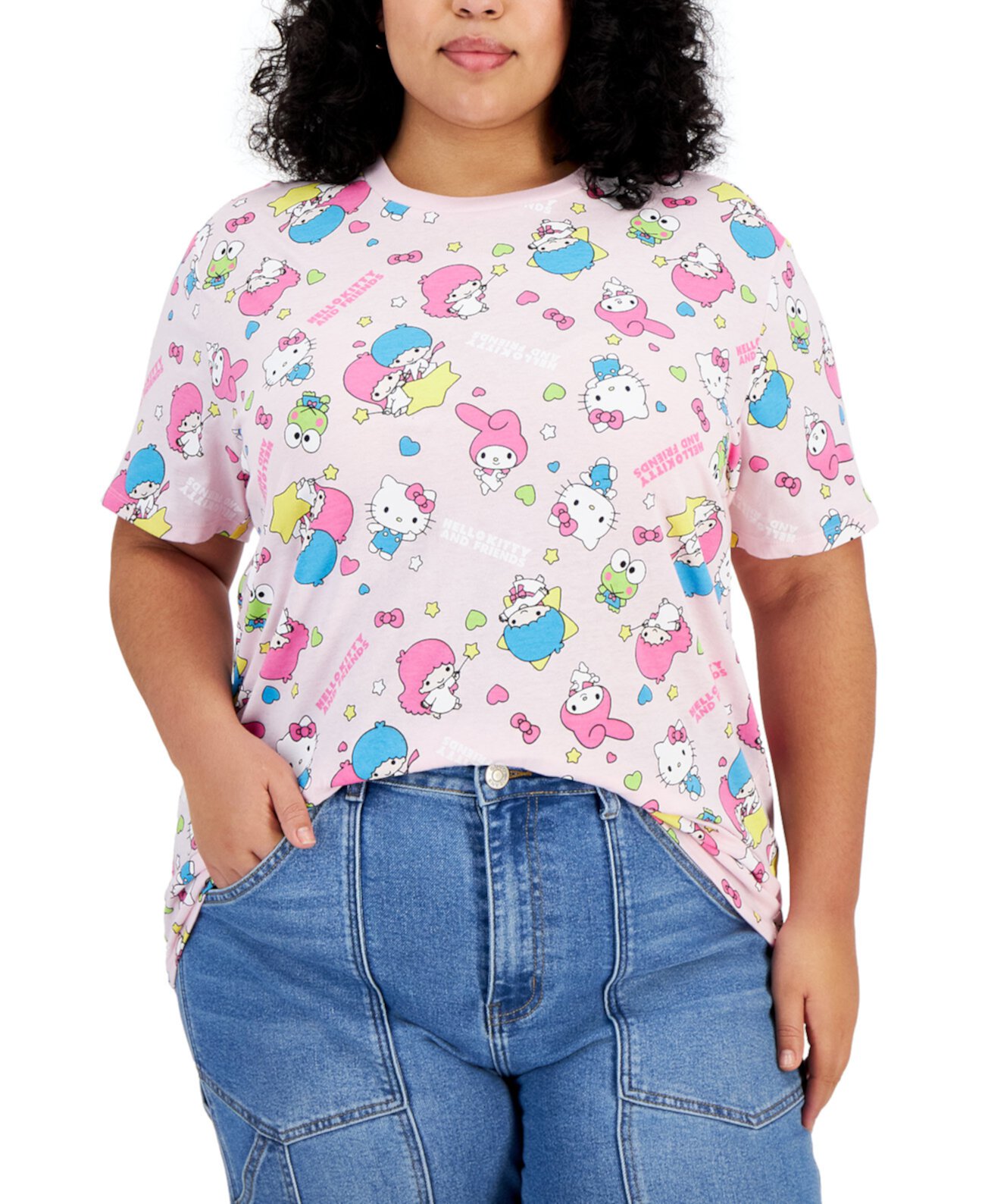 Модная футболка больших размеров с принтом Hello Kitty Love Tribe