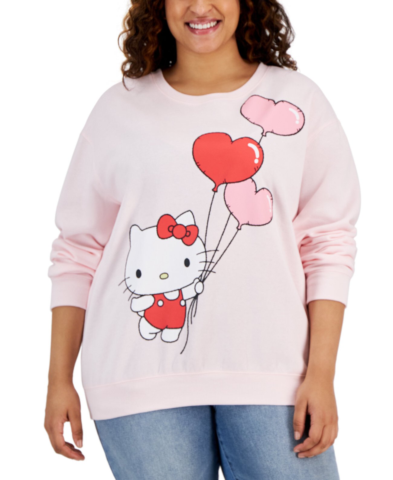 Модный свитшот с графическим принтом размера «Hello Kitty» больших размеров Love Tribe