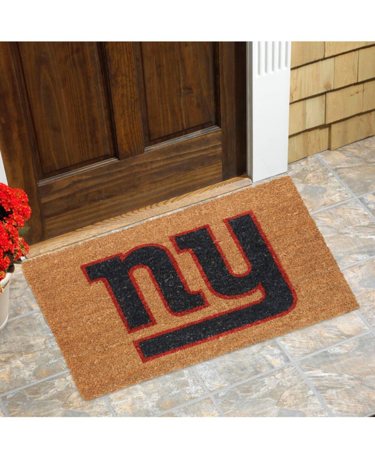 Коврик из кокосового волокна с логотипом New York Giants, 20 x 30 дюймов Memory Company