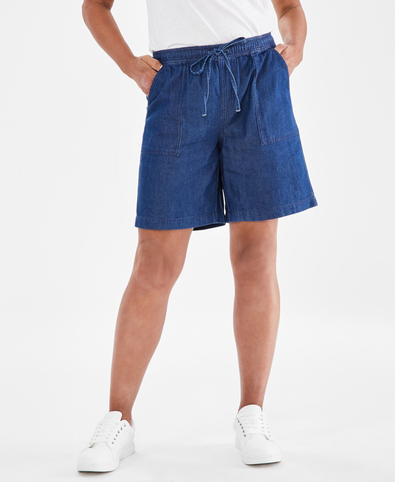 Женские шорты без застежки из шамбре, стандартного и миниатюрного размера, созданные для Macy's Style & Co
