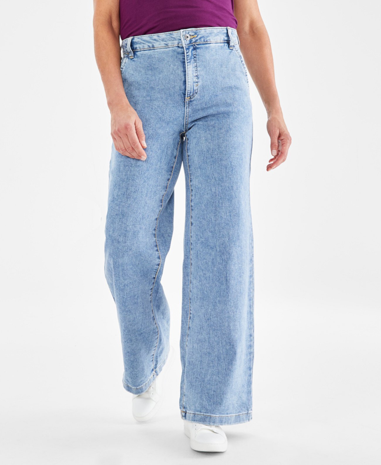 Женские джинсы с высокой посадкой и широкими штанинами, созданные для Macy's Style & Co