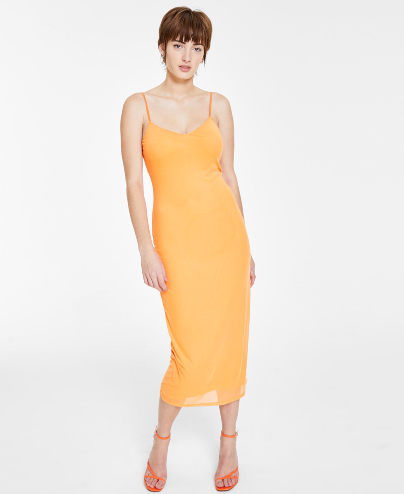 Женское сетчатое платье-комбинация миди, созданное для Macy's Bar III