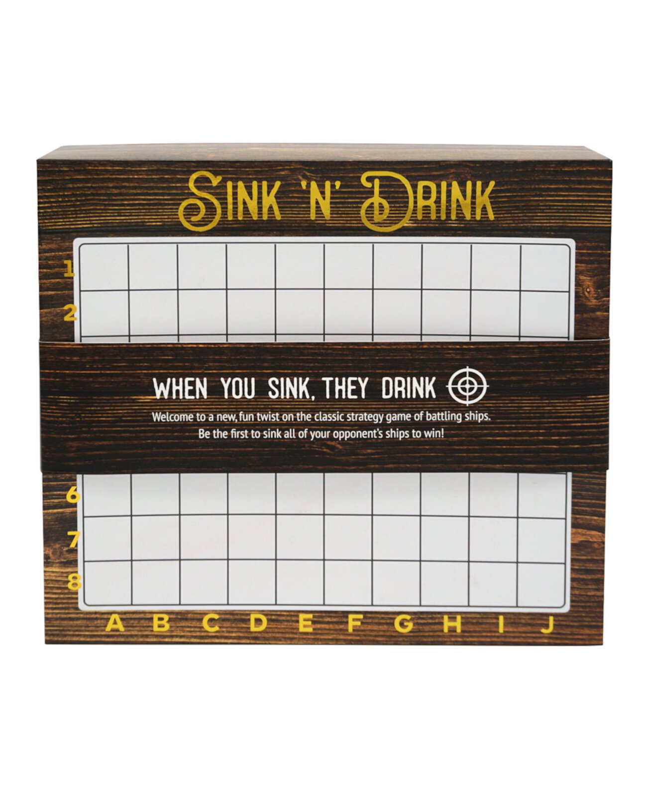 Игра Sink n Drink Shots Игра в коробке с игровыми досками с решеткой, элементами для размещения и 2 маркерами для сухого стирания, 14 x 13 дюймов, 35,6 x 33 см TMD HOLDINGS