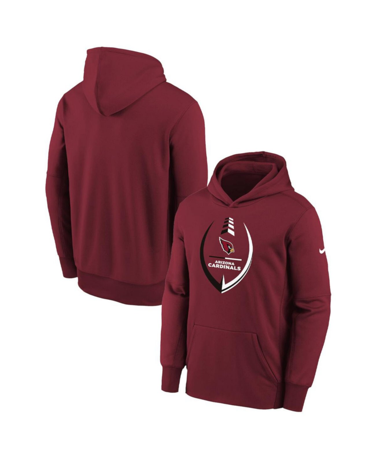 Пуловер с капюшоном для мальчиков Cardinal Arizona Cardinals Icon Performance Nike