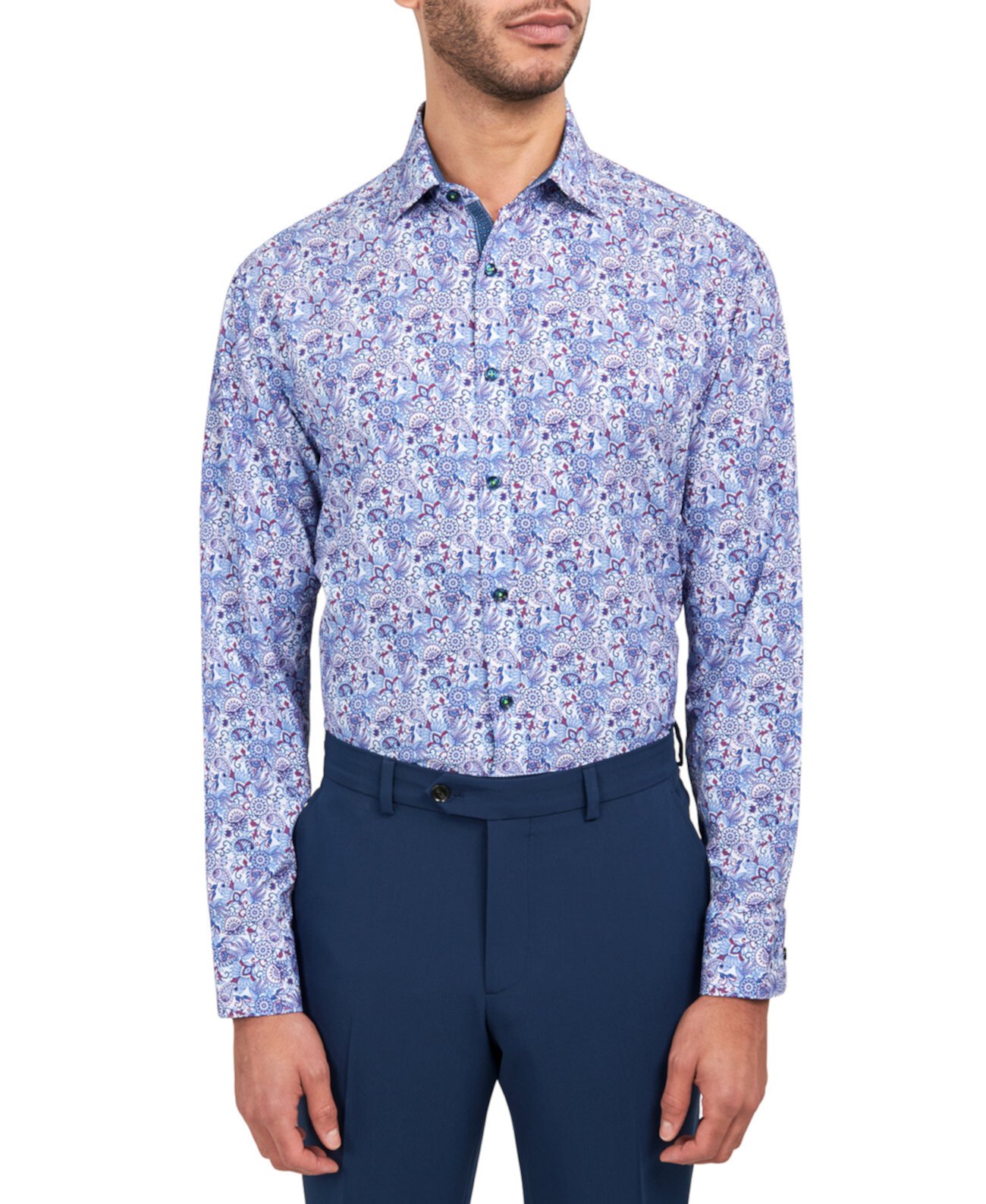 Мужская классическая рубашка обычного кроя с узором пейсли Performance Society of Threads