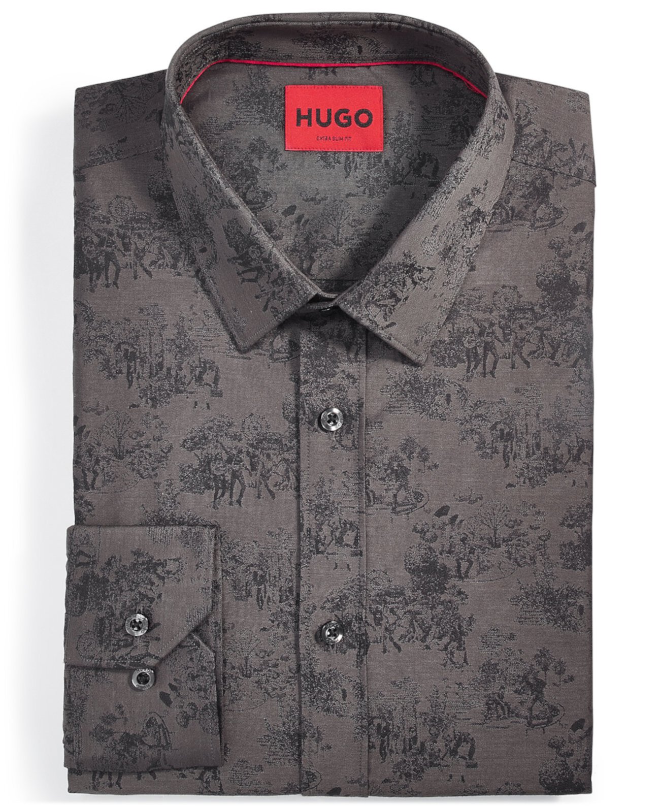Мужская классическая рубашка Elisha Extra Slim с цветочным принтом HUGO BOSS