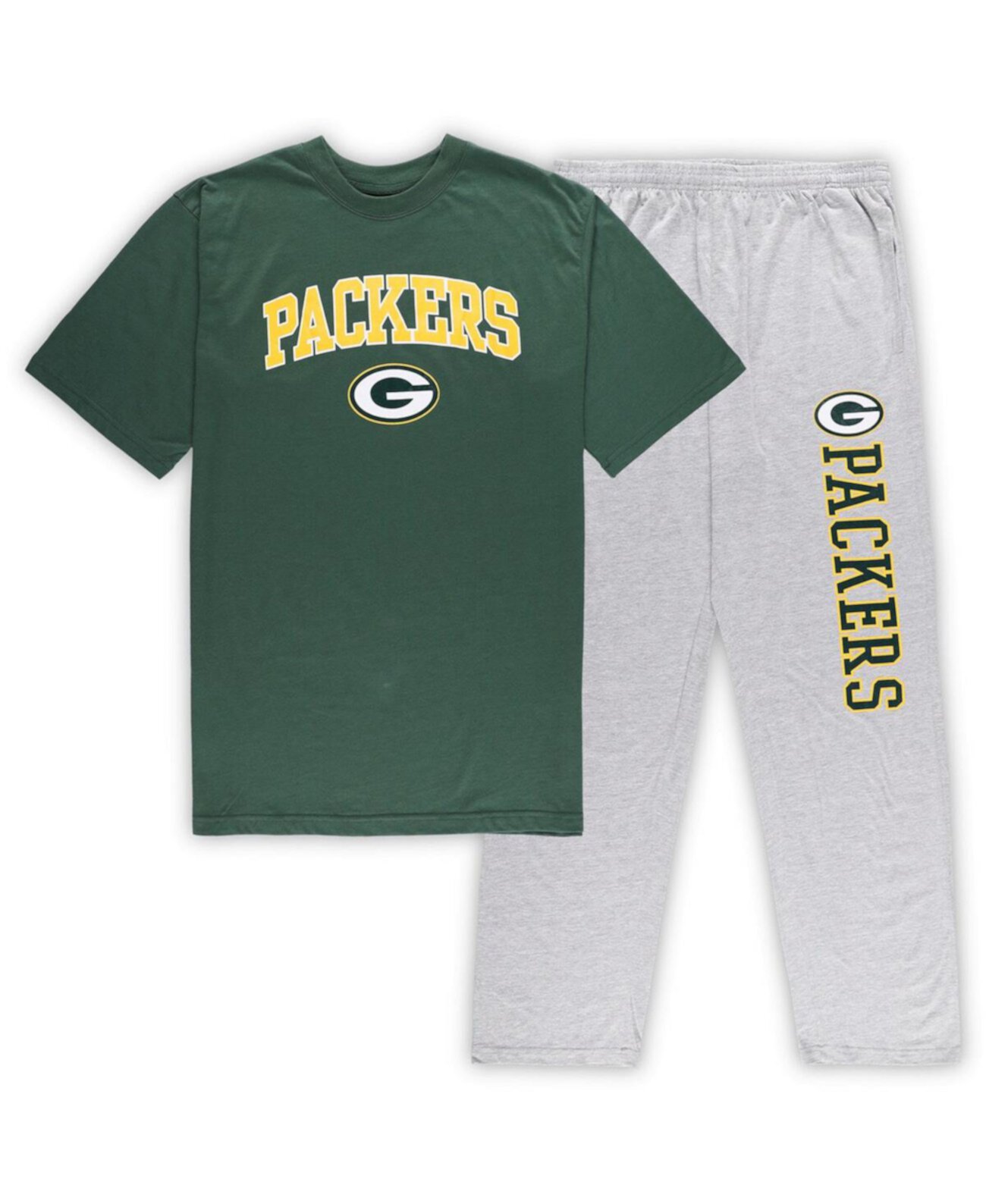 Мужской комплект пижамы с футболкой и брюками Green Bay Packers с коротким рукавом Concepts Sport