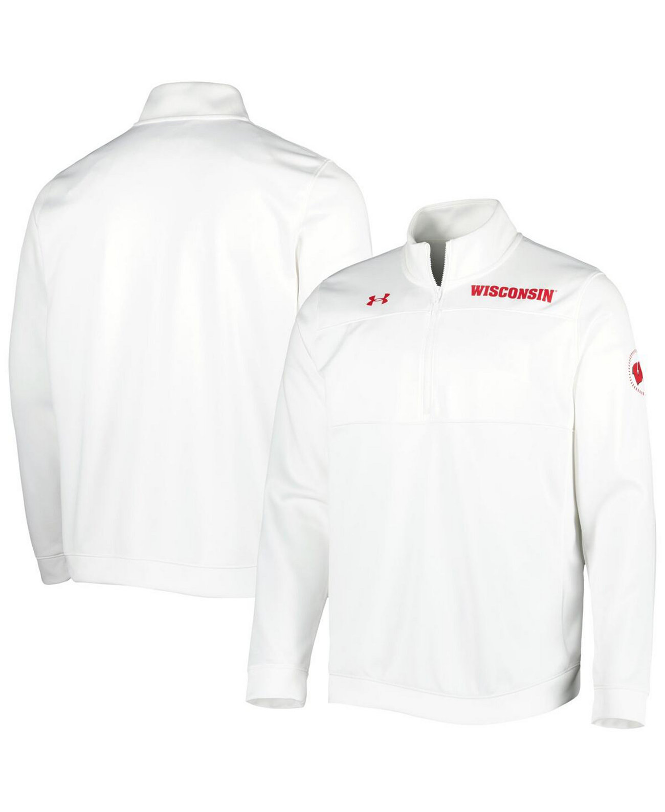 Мужская Куртка Under Armour Wisconsin Badgers Universal Mock Neck Half-Zip Under Armour