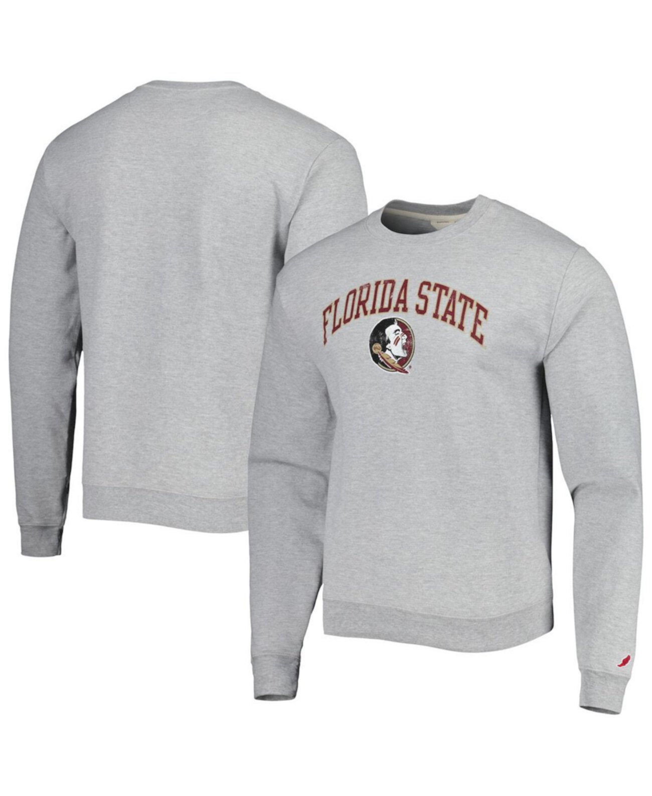 Мужской серый флисовый пуловер Florida State Seminoles 1965 Arch Essential свитшот League Collegiate Wear