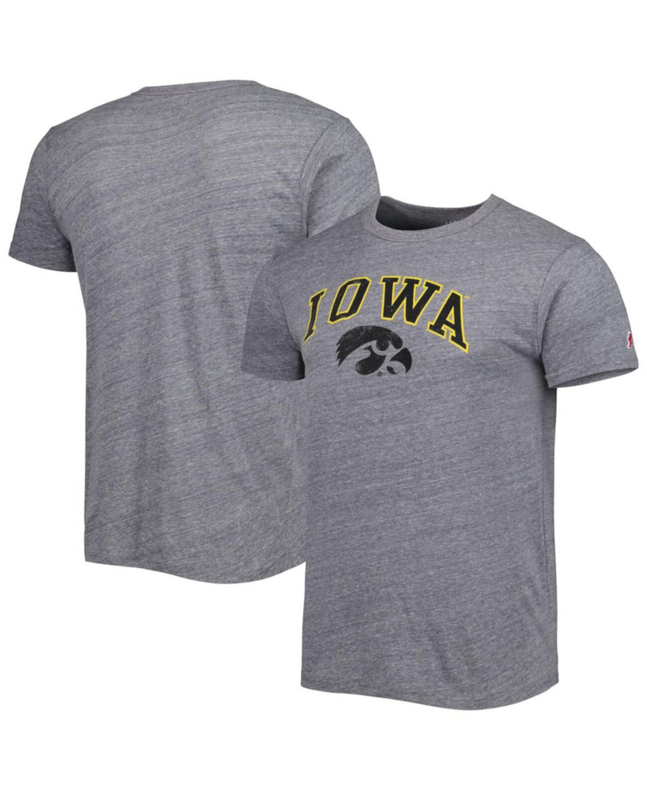 Мужская футболка из трех смесей Heather Grey Iowa Hawkeyes 1965 Arch Victory Falls League Collegiate Wear