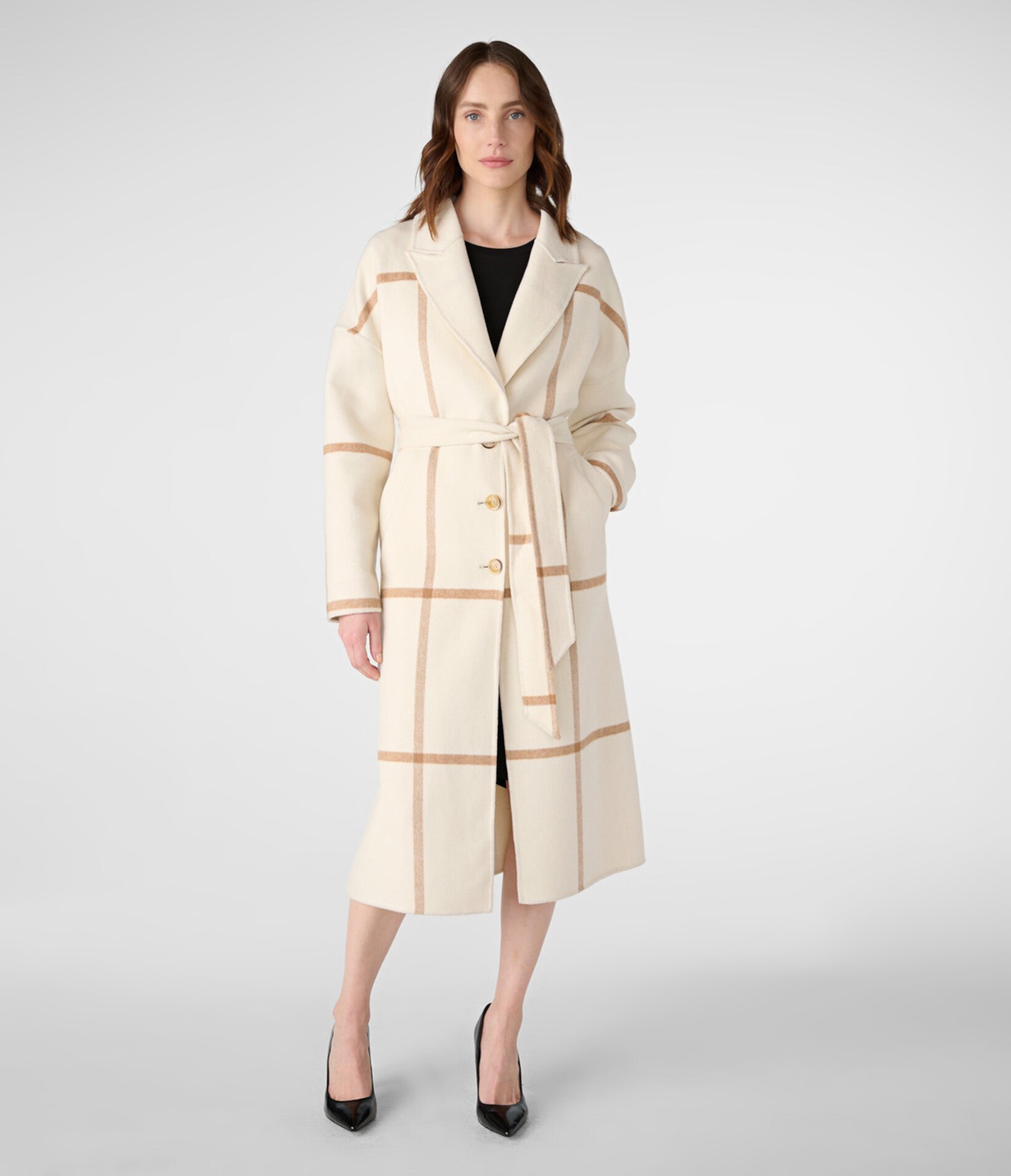 Женское Пальто в клетку oversized Karl Lagerfeld Paris из шерстяной смеси Karl Lagerfeld Paris
