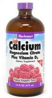 Кальций Магний Цитрат с Витамином D3, Малиновый - 473 мл - Bluebonnet Nutrition Bluebonnet Nutrition