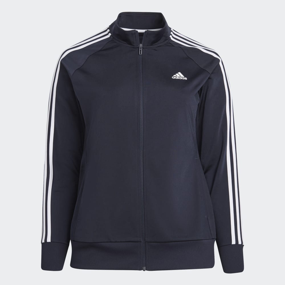 Тонкая спортивная куртка из трикотажа с тремя полосками Essentials Warm-Up (размер большого размера) Adidas