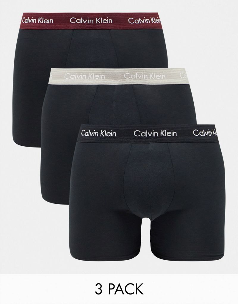 Комплект из трех боксеров черного цвета с цветным поясом Calvin Klein Calvin Klein