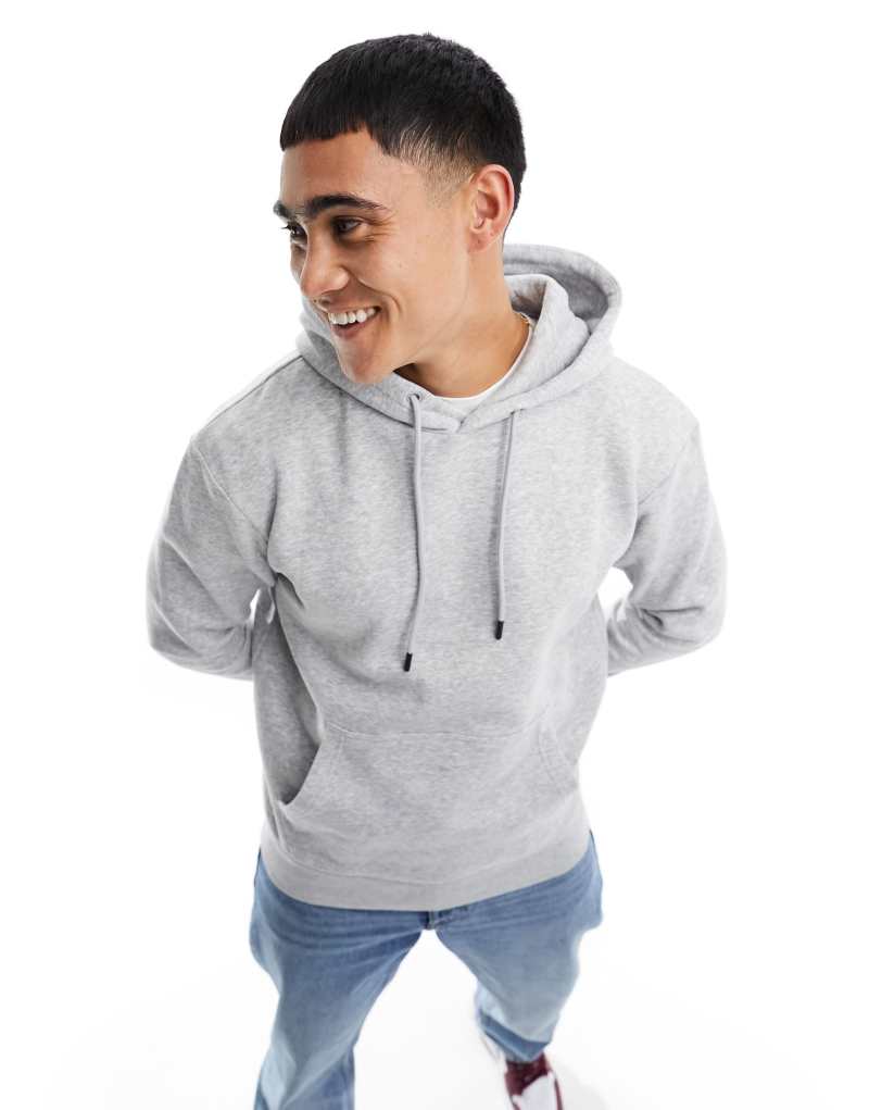 Мужское Худи Jack & Jones Oversized в Светло-Сером Цвете Jack & Jones