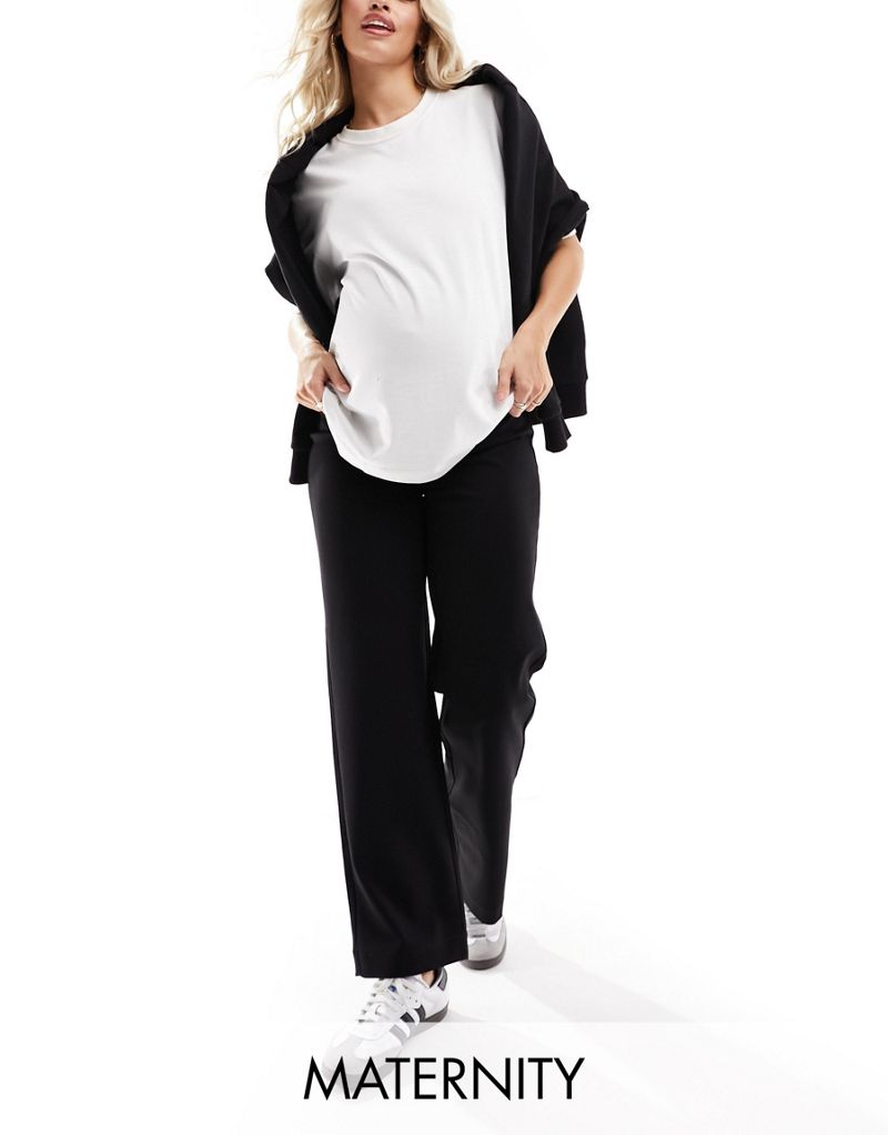 Черные прямые брюки с завышенной талией Vero Moda Maternity Vero Moda Maternity
