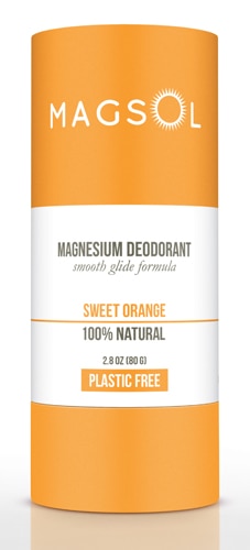 Дезодорант с магнием, не содержащий пластика, сладкий апельсин, 2,8 унции Magsol