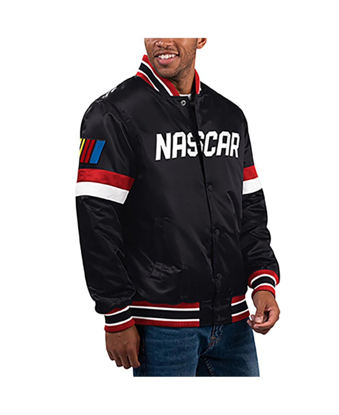 Мужская черная университетская куртка с полной застежкой NASCAR Home Game Starter